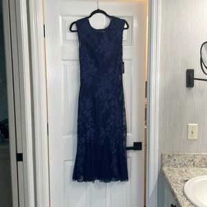 Navy blue Alex evenings dress tea length